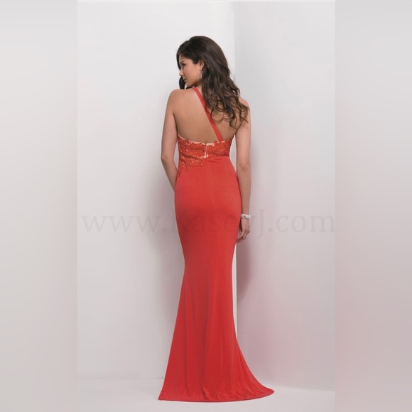 NWT Kasey J Red Mermaid Dress by Jasmine Size 8 - Picture 2 of 14